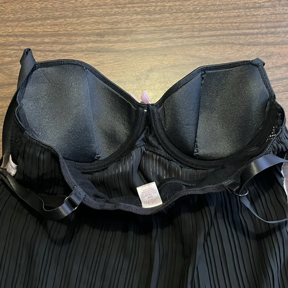 Native Intimates 34B Black Pink Babydoll Camisole Top Y2K